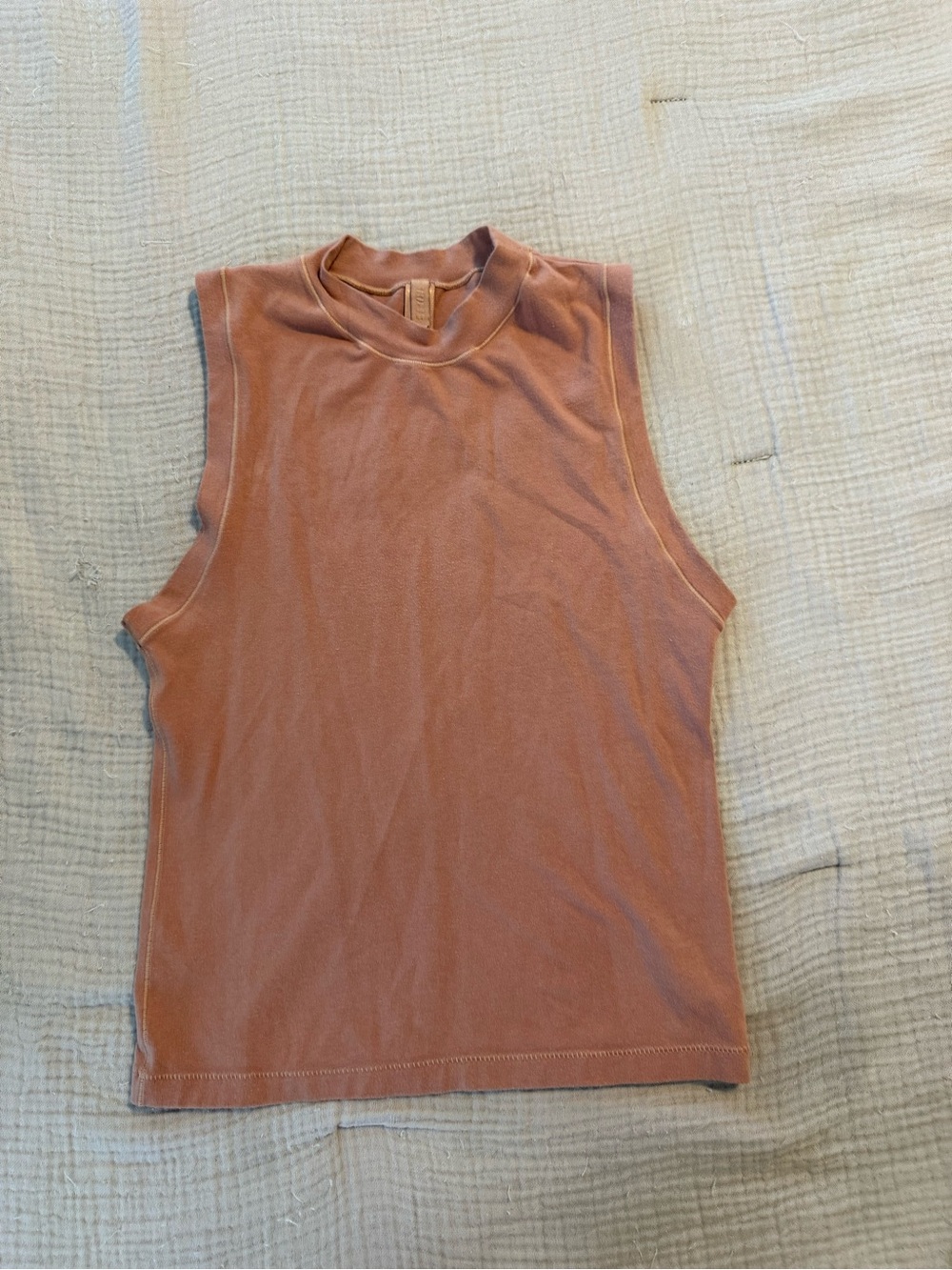 Skims Mock Neck Tank Top in Terracotta